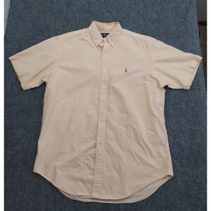 Ralph Lauren Shirt Mens Large Peach Button Down Short Sleeve Flesh Pony Classic